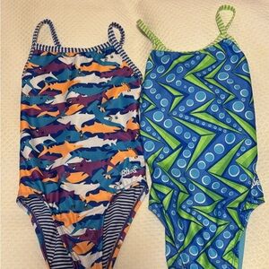 Dolfin Kids Swim One Piece - Multicolor and Blue/Green